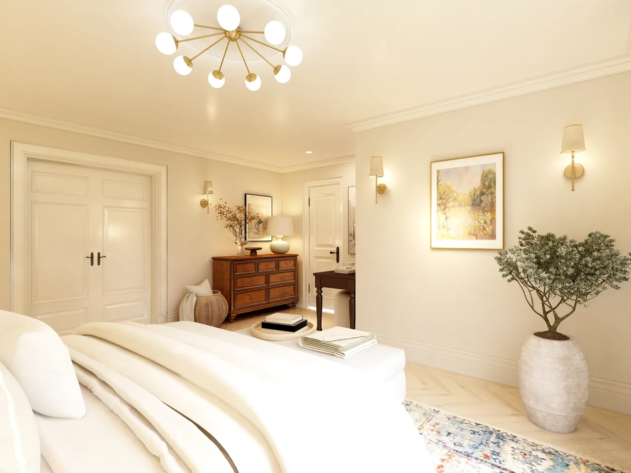 bedroom dresser, arched mirror, Braemar Bedroom