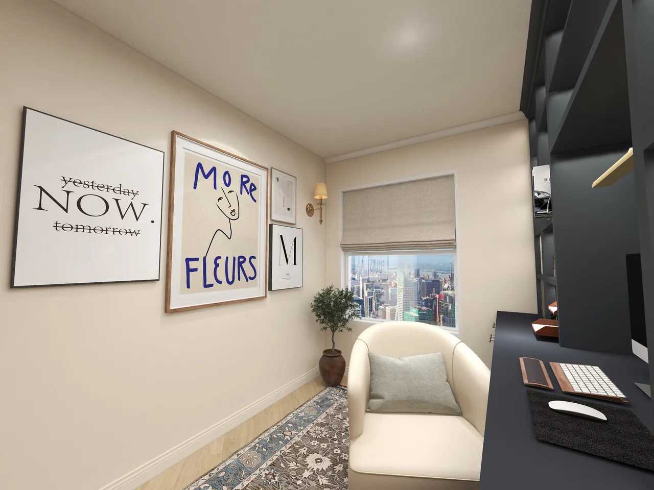reading nook, armchair, city view, Richmond Office